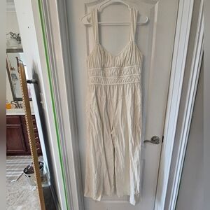 Free People Cream Jumpsuit